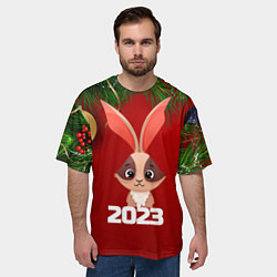 Футболка оверсайз мужская Кролик 2023, цвет: 3D-принт — фото 2