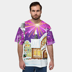 Футболка оверсайз мужская Новогодний салют, цвет: 3D-принт — фото 2