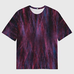 Мужская футболка оверсайз Сине-красный мех