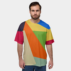Футболка оверсайз мужская Геометрические разноцветные фигyры, цвет: 3D-принт — фото 2