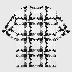 Футболка оверсайз мужская Черные рождественские олени, цвет: 3D-принт