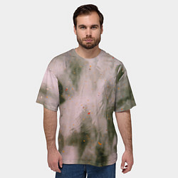 Футболка оверсайз мужская Абстрактный туман и следы красок, цвет: 3D-принт — фото 2
