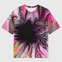 Футболка оверсайз мужская Розовые краски и волны, цвет: 3D-принт
