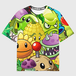 Футболка оверсайз мужская Растения против зомби, цвет: 3D-принт