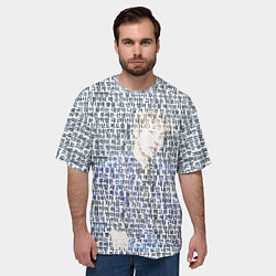 Футболка оверсайз мужская BTS JUNGKOOK: портрет из слов песни, цвет: 3D-принт — фото 2