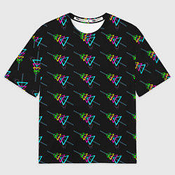 Мужская футболка оверсайз Colored triangles
