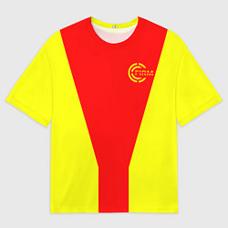 Футболка оверсайз мужская FIRM желто-красная, цвет: 3D-принт