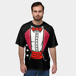 Футболка оверсайз мужская Костюм фокусника с бабочкой и волшебной палочкой, цвет: 3D-принт — фото 2