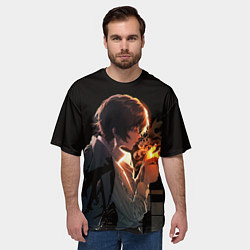 Футболка оверсайз мужская Дазай Осаму - Бродячие псы, цвет: 3D-принт — фото 2