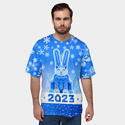 Футболка оверсайз мужская Геометрический кролик 2023, цвет: 3D-принт — фото 2