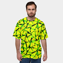 Футболка оверсайз мужская Желтый геометрический узор, цвет: 3D-принт — фото 2
