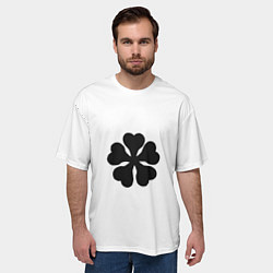 Футболка оверсайз мужская Черный пятилистный клевер из аниме - черный клевер, цвет: 3D-принт — фото 2