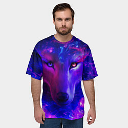 Футболка оверсайз мужская Волшебный звездный волк, цвет: 3D-принт — фото 2