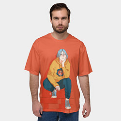 Футболка оверсайз мужская Ланга на ступеньках, цвет: 3D-принт — фото 2