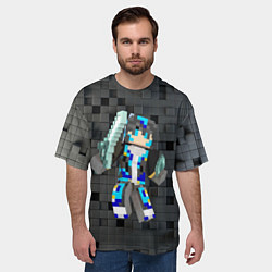 Футболка оверсайз мужская Minecraft - character - video game, цвет: 3D-принт — фото 2