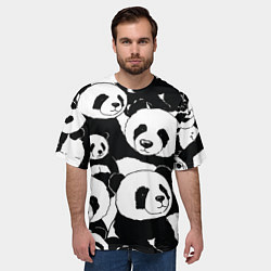 Футболка оверсайз мужская С пандами паттерн, цвет: 3D-принт — фото 2