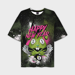 Футболка оверсайз мужская Geen rabbit happy new year, цвет: 3D-принт