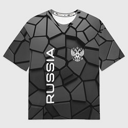 Мужская футболка оверсайз Черная броня Россия