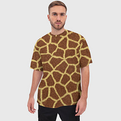 Футболка оверсайз мужская Текстура жирафа, цвет: 3D-принт — фото 2