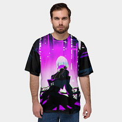 Футболка оверсайз мужская Люси нетраннер - фиолетовый, цвет: 3D-принт — фото 2