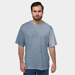 Футболка оверсайз мужская Серый снег, цвет: 3D-принт — фото 2