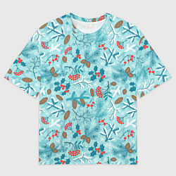 Футболка оверсайз мужская Зимняя природа, цвет: 3D-принт