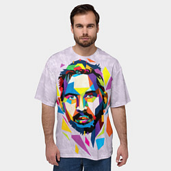 Футболка оверсайз мужская Портрет Тома Харди в геометрическом стиле, цвет: 3D-принт — фото 2