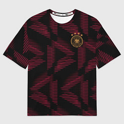 Футболка оверсайз мужская Сборная Германии ЧМ 2022 выездная, цвет: 3D-принт