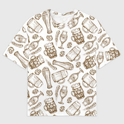 Футболка оверсайз мужская Beer - hops and malt, цвет: 3D-принт