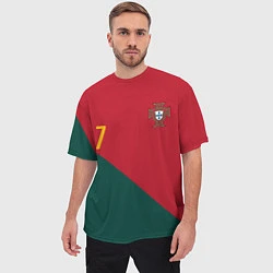 Футболка оверсайз мужская Роналду ЧМ 2022 сборная Португалии, цвет: 3D-принт — фото 2