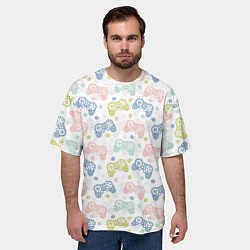 Футболка оверсайз мужская Геймпад в горошек, цвет: 3D-принт — фото 2