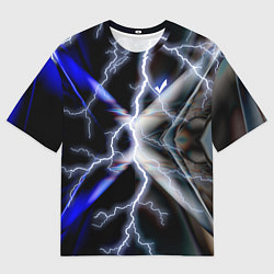 Футболка оверсайз мужская Молния в космосе, цвет: 3D-принт