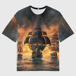 Футболка оверсайз мужская Skull & Bones, цвет: 3D-принт