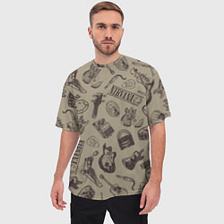 Футболка оверсайз мужская Nirvana crash guitar beige, цвет: 3D-принт — фото 2