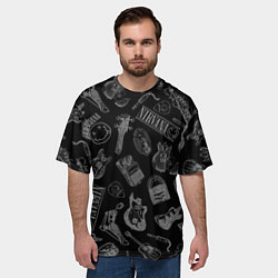 Футболка оверсайз мужская Nirvana crash guitar black, цвет: 3D-принт — фото 2