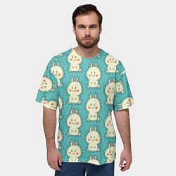 Футболка оверсайз мужская Вырежи зайчат, цвет: 3D-принт — фото 2