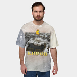 Футболка оверсайз мужская Киров - пруды у цирка зимой, цвет: 3D-принт — фото 2