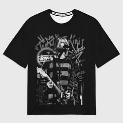 Футболка оверсайз мужская Nirvana teen spirit, цвет: 3D-принт