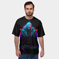 Футболка оверсайз мужская Witcher in neon style, цвет: 3D-принт — фото 2