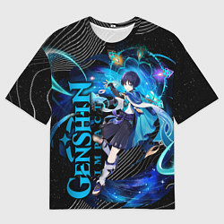 Футболка оверсайз мужская Скарамуш - геншин импакт, цвет: 3D-принт