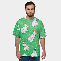 Футболка оверсайз мужская Крoлики, цвет: 3D-принт — фото 2