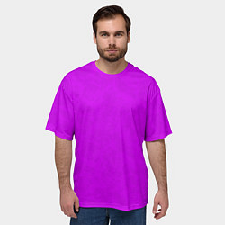 Футболка оверсайз мужская Неоновый розово-сиреневый текстурированный, цвет: 3D-принт — фото 2