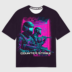 Футболка оверсайз мужская Cs Go neon, цвет: 3D-принт
