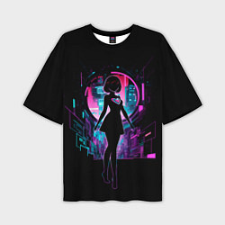 Футболка оверсайз мужская Silhouette of a cute anime girl, цвет: 3D-принт