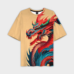 Футболка оверсайз мужская Japan dragon - tattoo - art, цвет: 3D-принт