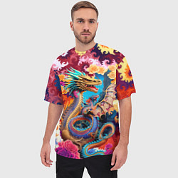 Футболка оверсайз мужская Japan dragon - irezumi - tattoo - art, цвет: 3D-принт — фото 2