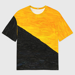 Мужская футболка оверсайз Желто-черные масляные краски