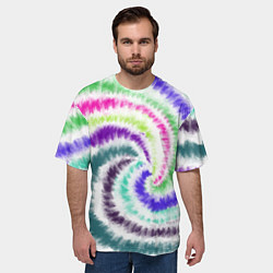 Футболка оверсайз мужская Тай-дай разноцветный, цвет: 3D-принт — фото 2