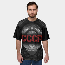 Футболка оверсайз мужская Герб Советского союза с надписью СССР, цвет: 3D-принт — фото 2