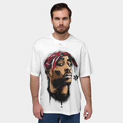 Футболка оверсайз мужская 2Pac - Тупак Шакур, цвет: 3D-принт — фото 2